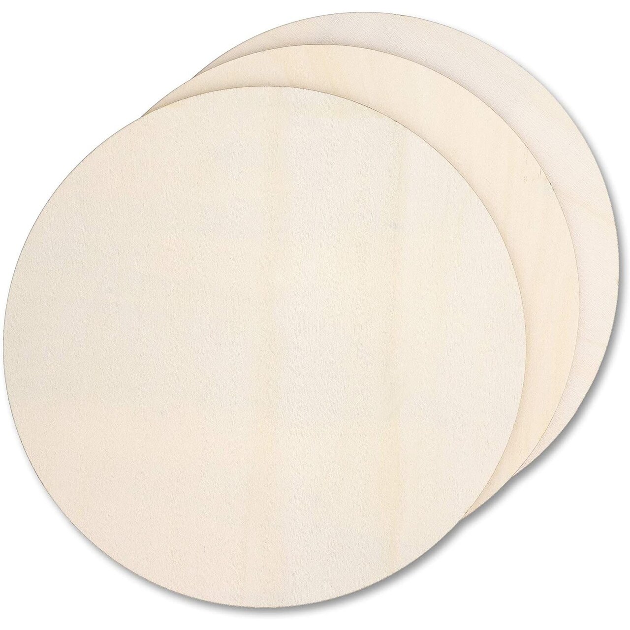 Bright Creations 3-Pack Unfinished Wood Cutouts, 12" Diameter, 0.2" Thick, Round Wood Circles, Natural Rustic Laser-Cut Pieces for Crafts, Paintable Home Decor & DIY Party Supplies